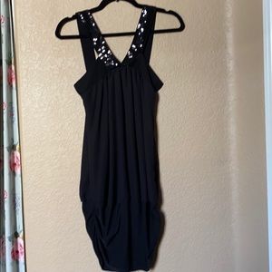 Black dress with sequin straps